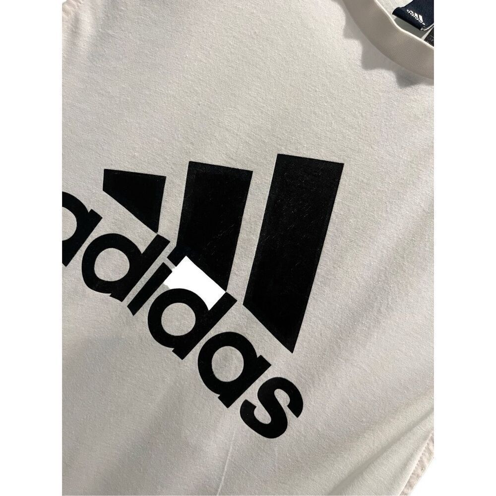 Adidas white sleeveless tank top with black large logo - M - Picture 2 of 7